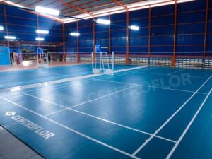 Karpet vinyl badminton 2 lapangan biru