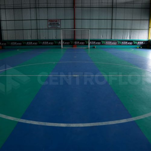 Karpet lapangan futsal hijau-biru